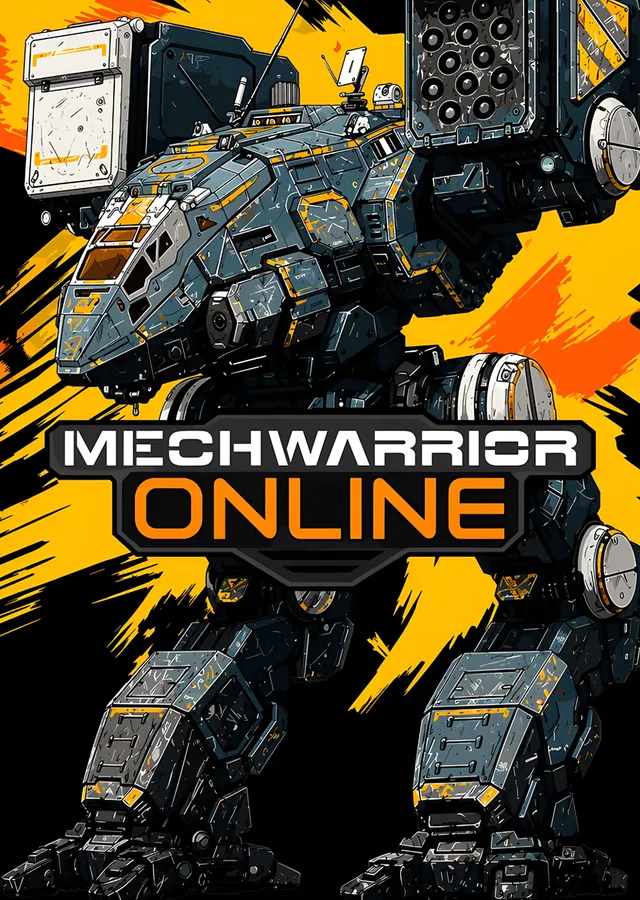 MechWarrior Online: Sarı Zeminde İki BattleMech metal tablo