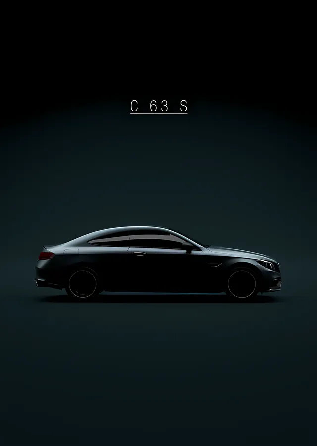 Mercedes-AMG C 63 S Coupe: Yandan Siluet metal tablo