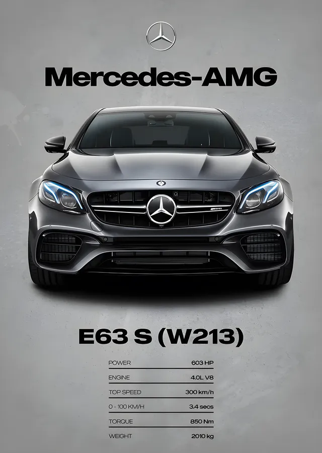 Mercedes-AMG E 63 S: Teknik Künye metal tablo