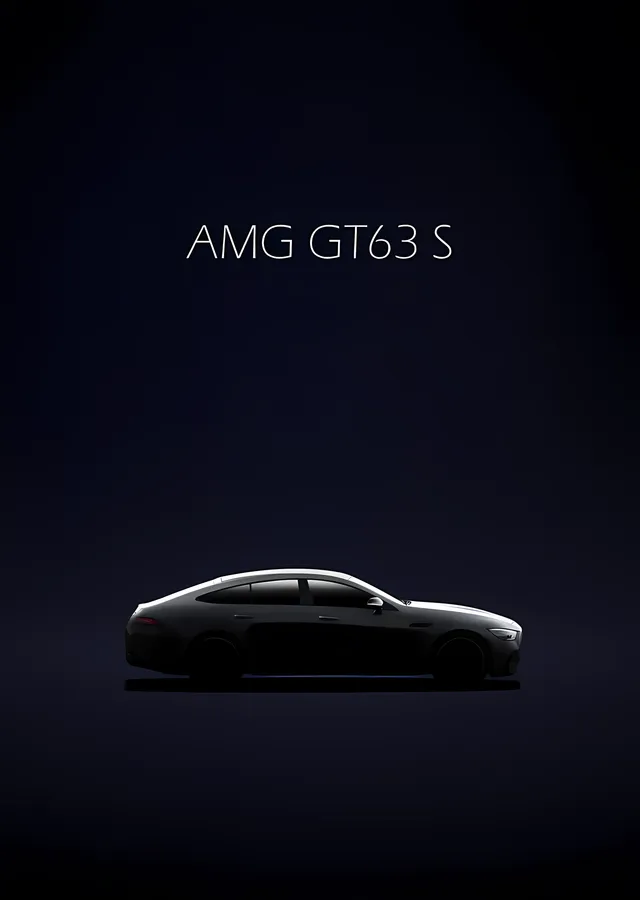 Mercedes-AMG GT 63 S: Karanlıkta Siluet metal tablo
