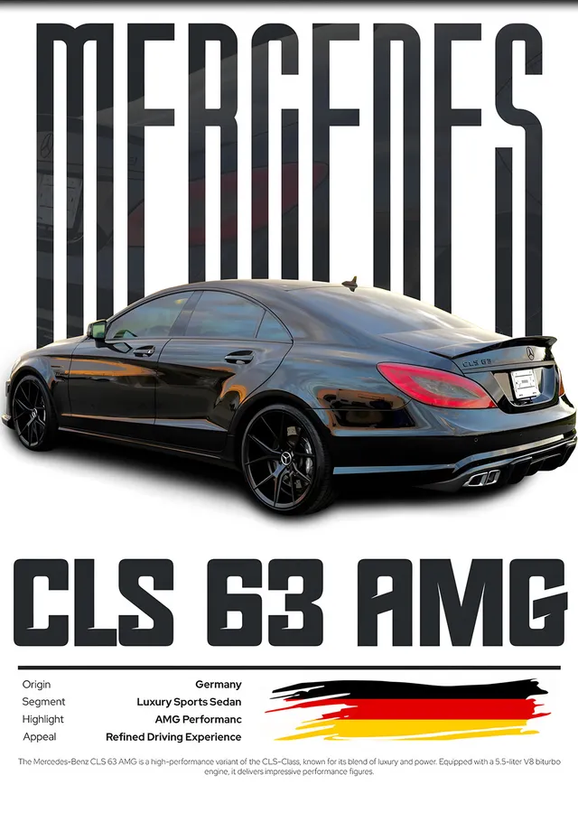 Mercedes CLS 63 AMG Künye metal tablo