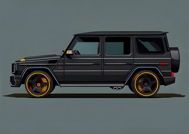 Mercedes G-Serisi - Siyah Eskiz metal tablo
