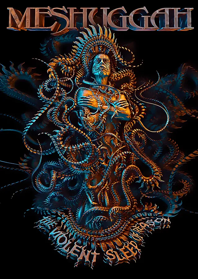 Meshuggah - Violent Sleep Mavi Yorum metal tablo