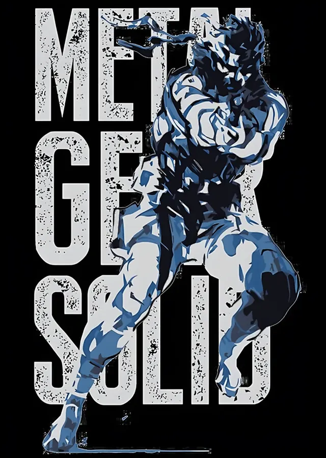 Metal Gear Solid - Kamuflaj Tipografi metal tablo