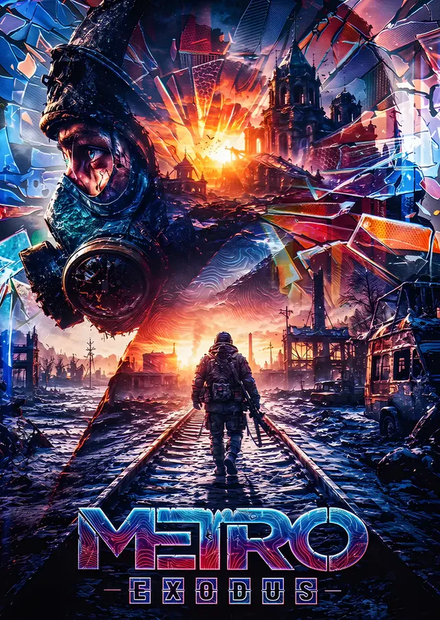 Metro Exodus: Raylarda Yürüyen Asker metal tablo