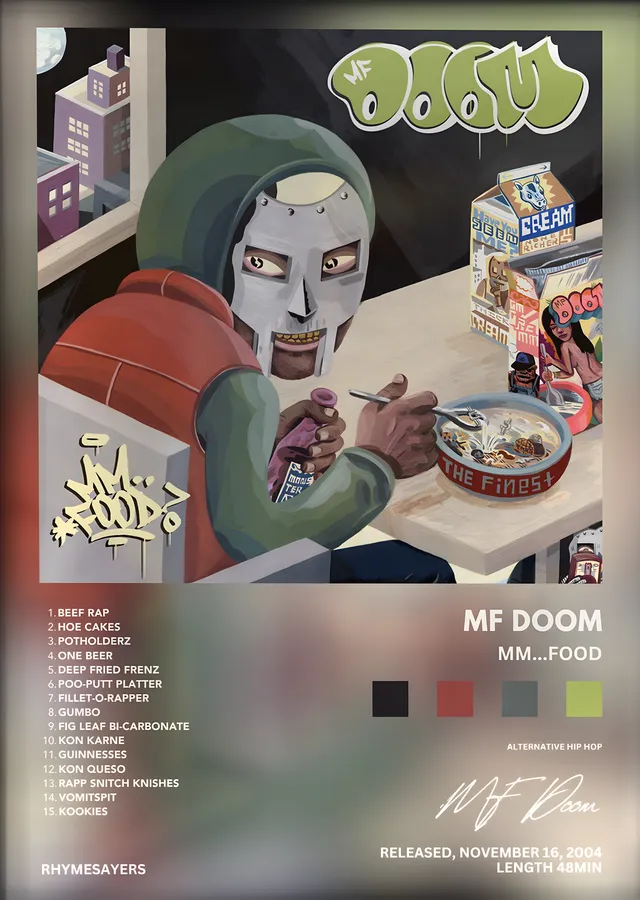 MF DOOM: Mm..Food metal tablo