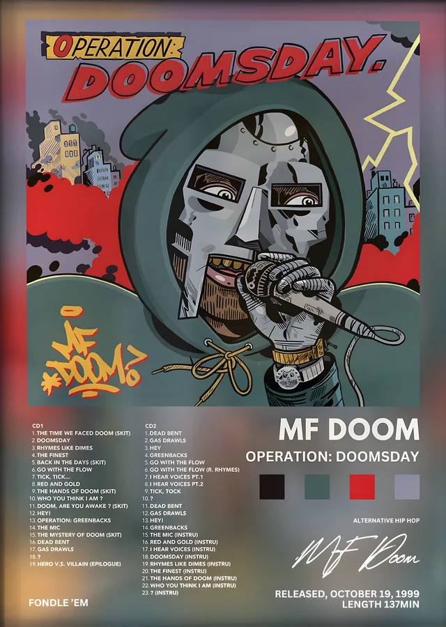 MF DOOM: Operation: Doomsday metal tablo