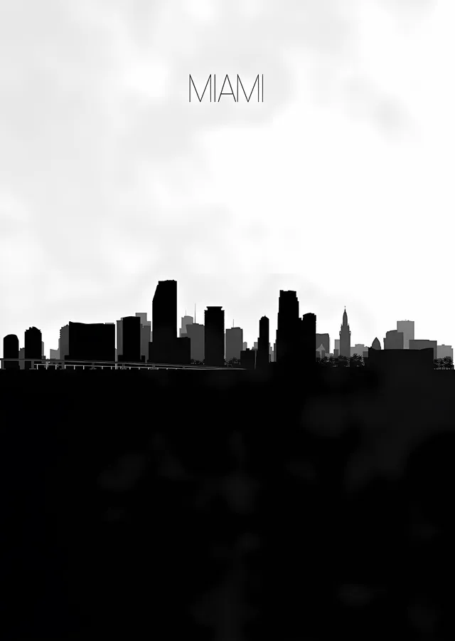 Miami Silueti metal tablo