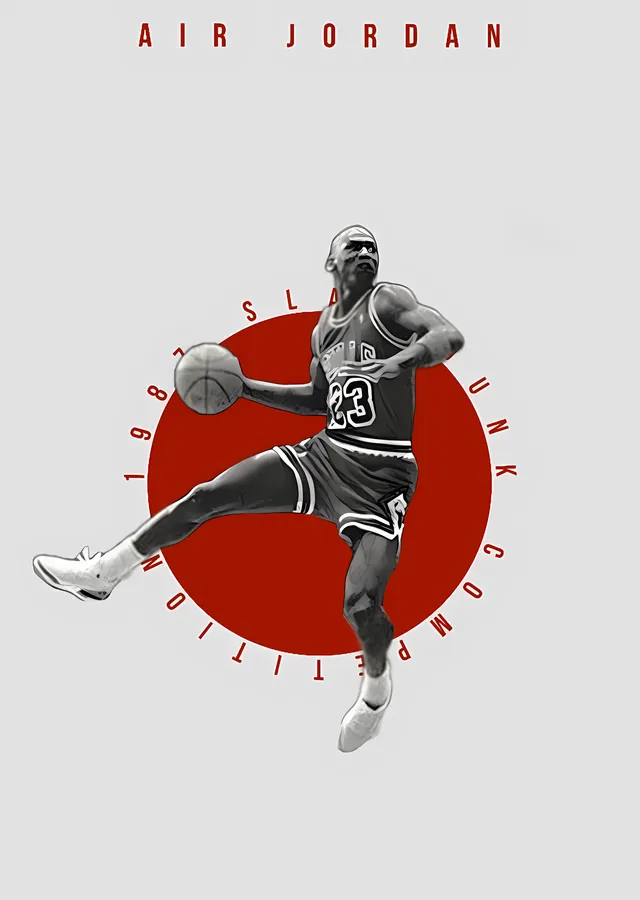 Michael Jordan - 1987 Slam Dunk metal tablo