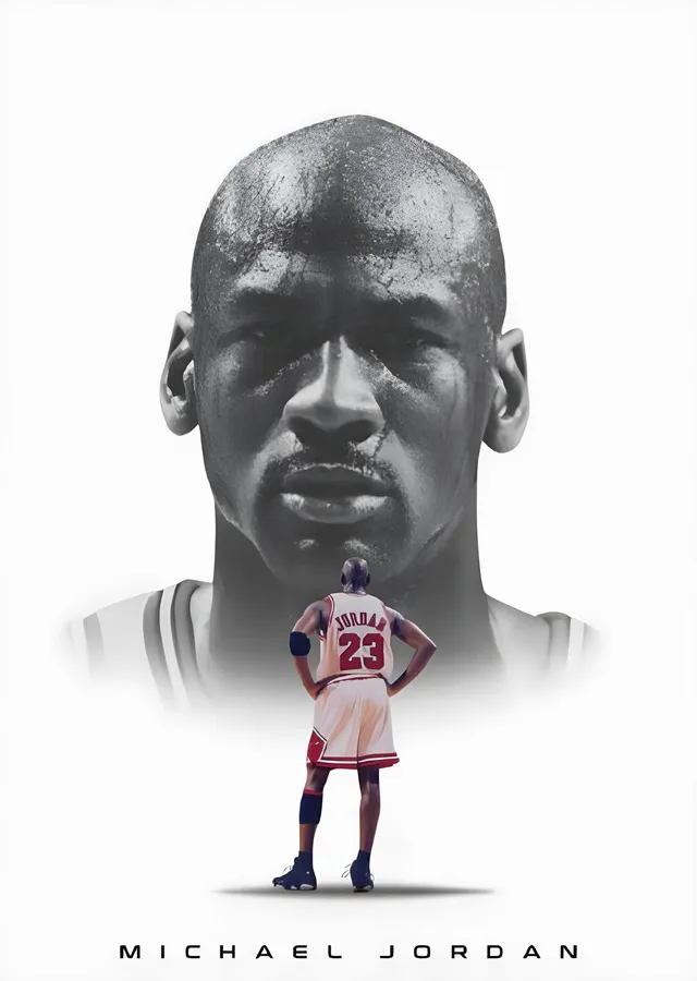 Michael Jordan - Portre ve Forma metal tablo