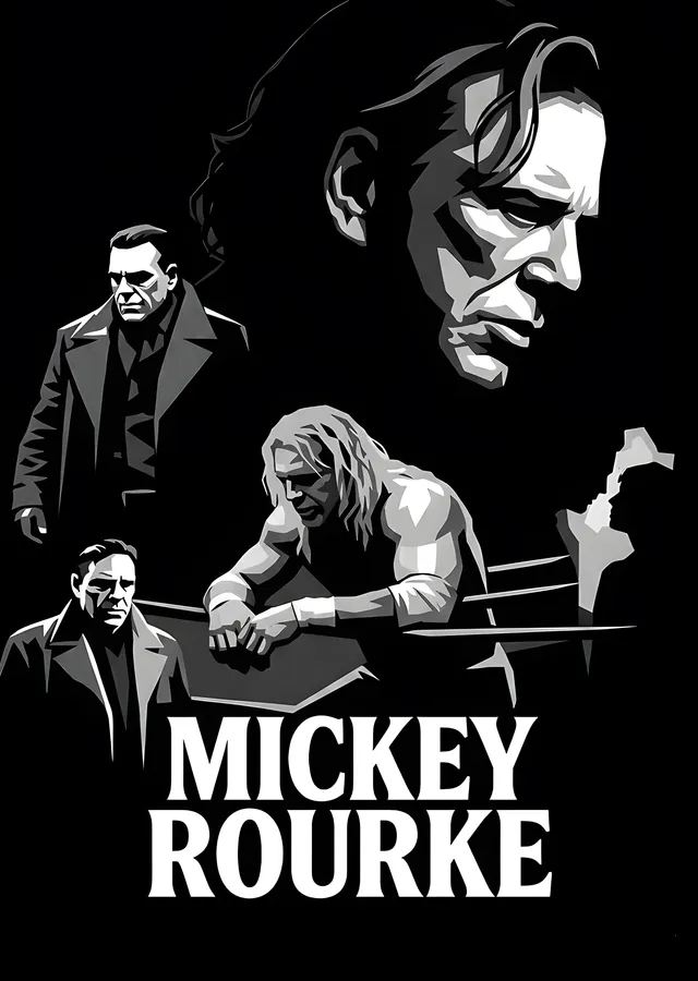 Mickey Rourke - Anma Afişi metal tablo