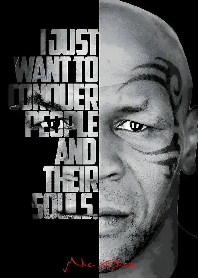 Mike Tyson - Conquer Sözü metal tablo