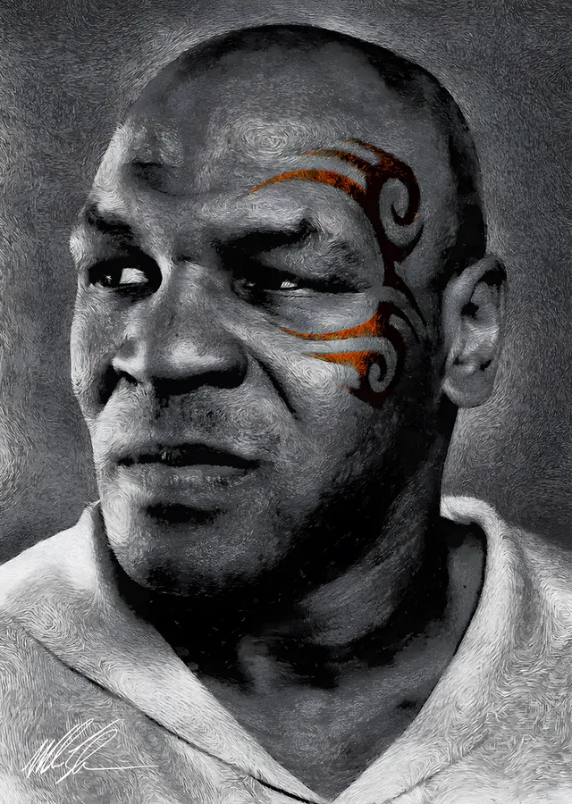 Mike Tyson - Dövmeli Portre metal tablo