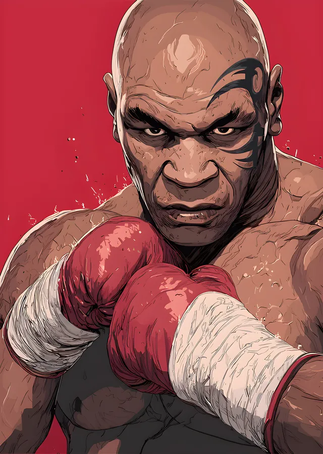 Mike Tyson - Kızıl Zemin metal tablo