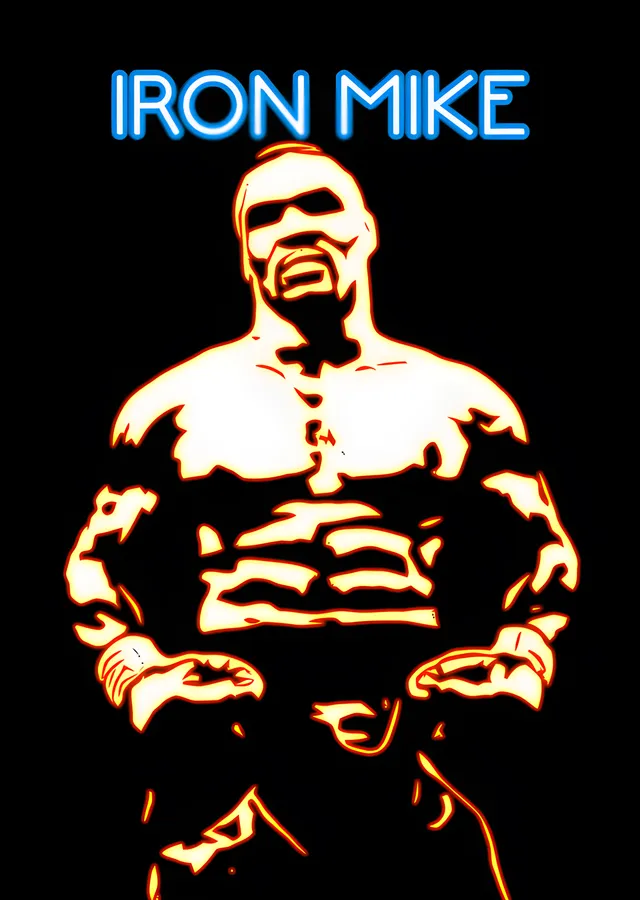 Mike Tyson - Neon Iron Mike metal tablo