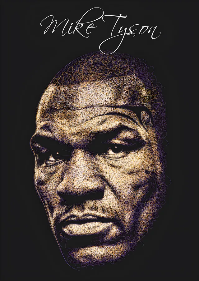 Mike Tyson - Nokta Portre metal tablo