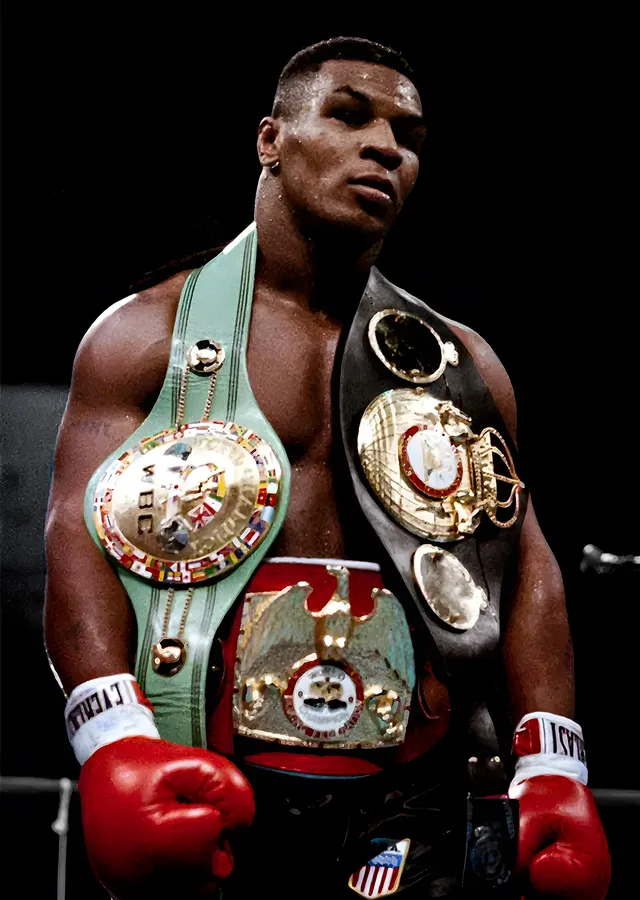 Mike Tyson - Şampiyonluk Kemerleri metal tablo