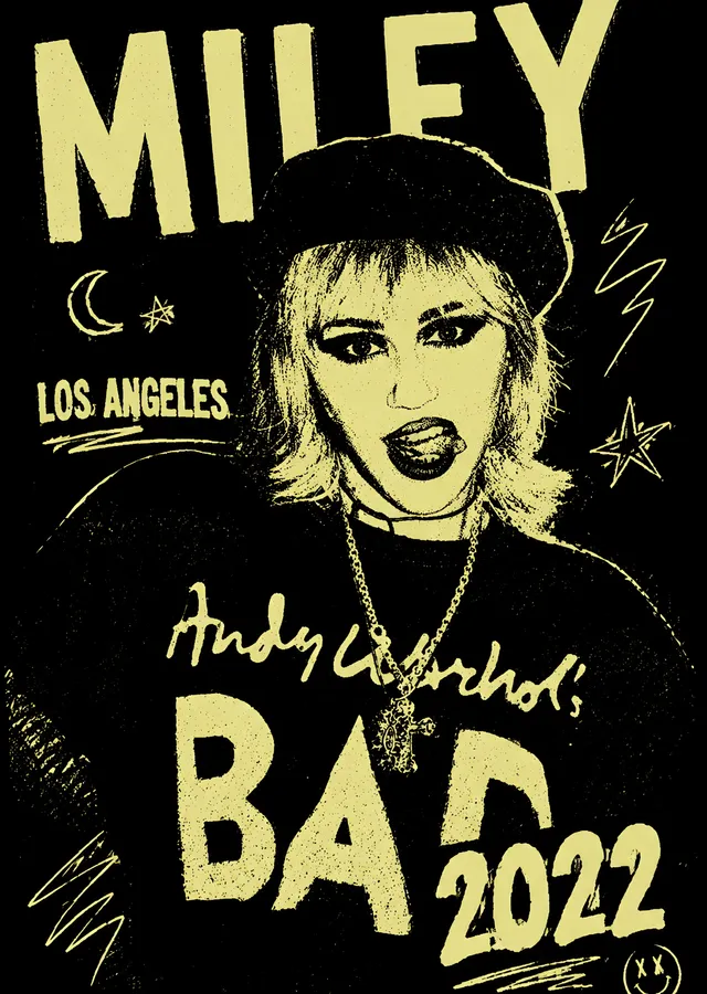 Miley Cyrus: Bad 2022 Los Angeles metal tablo
