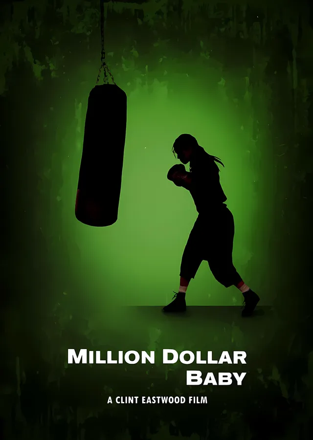 Million Dollar Baby Yeşil Siluet metal tablo