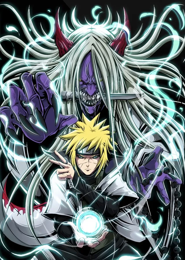 Minato Namikaze - Dokuz Kuyruklu metal tablo