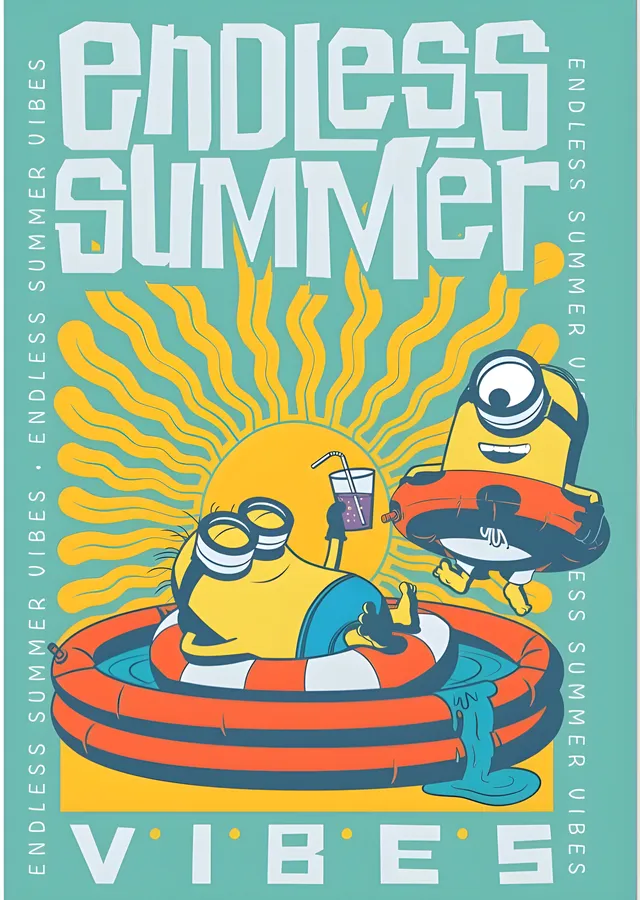 Minions - Endless Summer metal tablo
