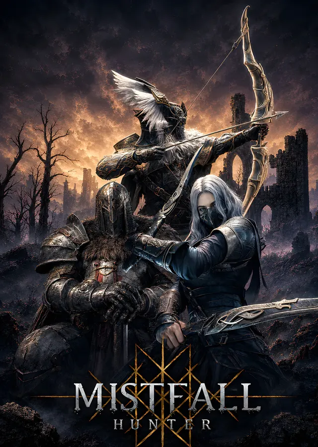 Mistfall Hunter: Harabede Yaylı Avcı metal tablo
