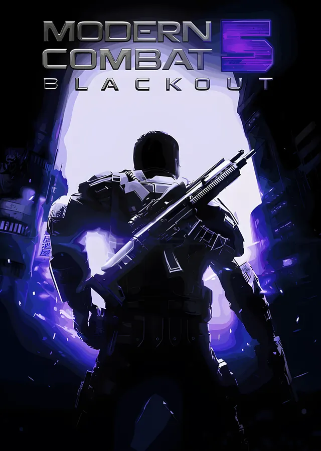Modern Combat 5: Mor Işıkta Sırt Dönük Asker metal tablo