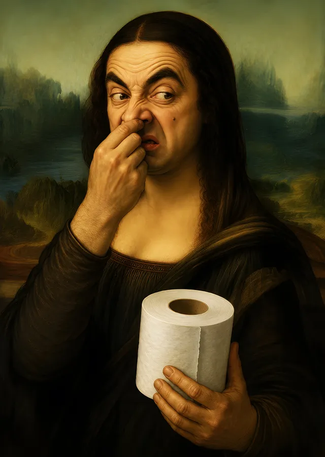 Mona Lisa Parodisi - Mr. Bean metal tablo