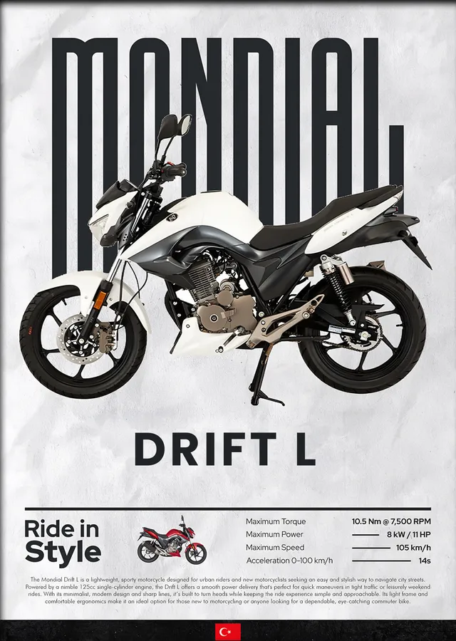 Mondial Drift L metal tablo