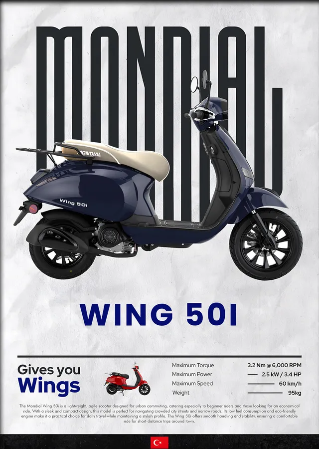 Mondial Wing 50i metal tablo