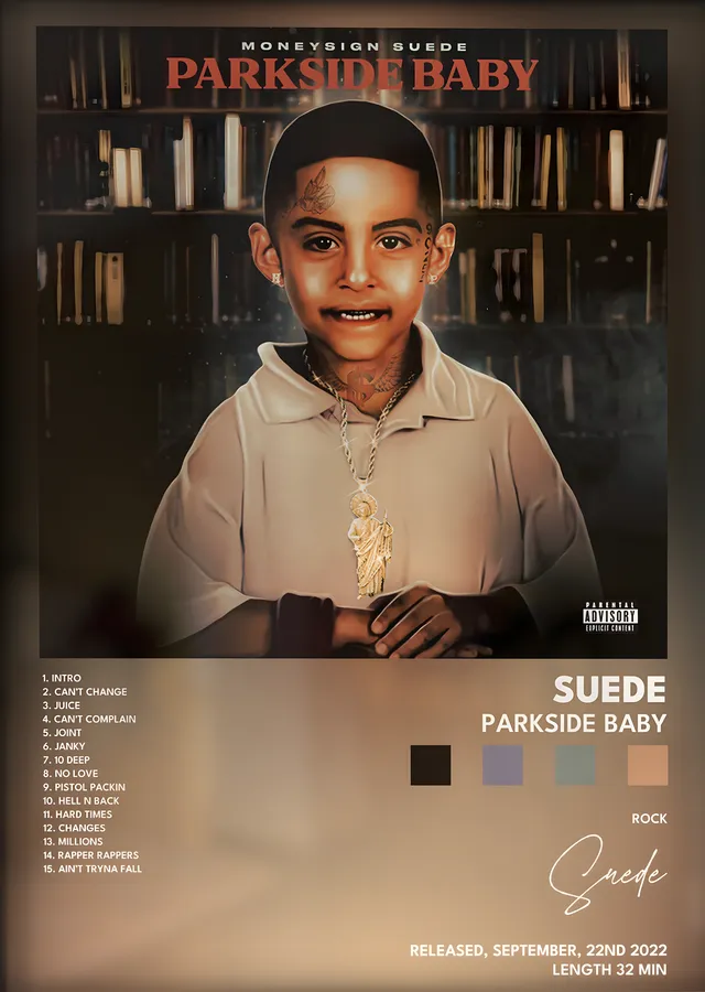 MoneySign Suede: Parkside Baby metal tablo