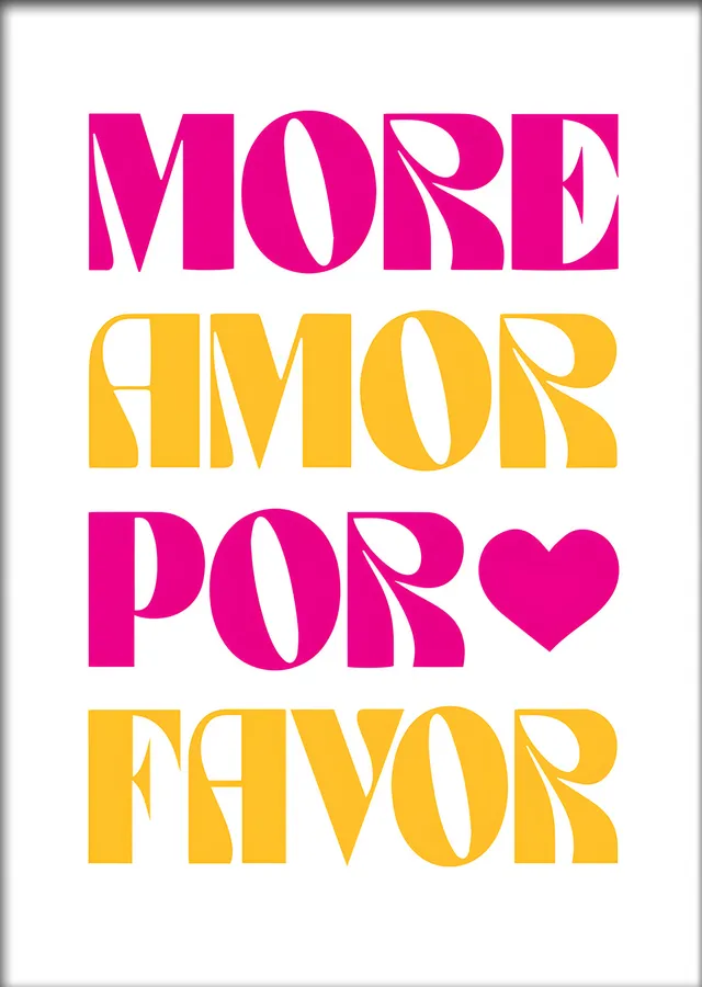 More Amor Por Favor Renkli metal tablo