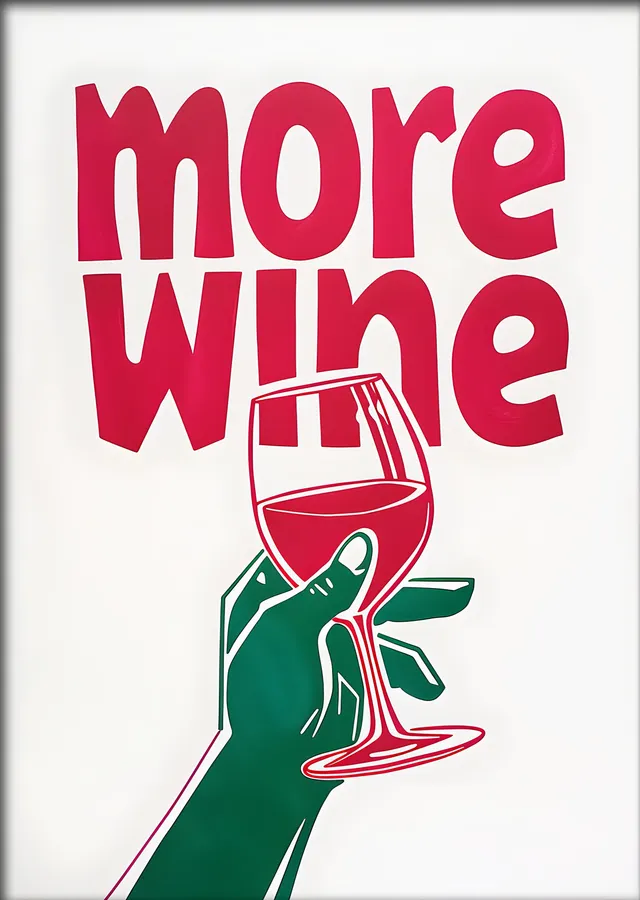 More Wine Kadeh metal tablo