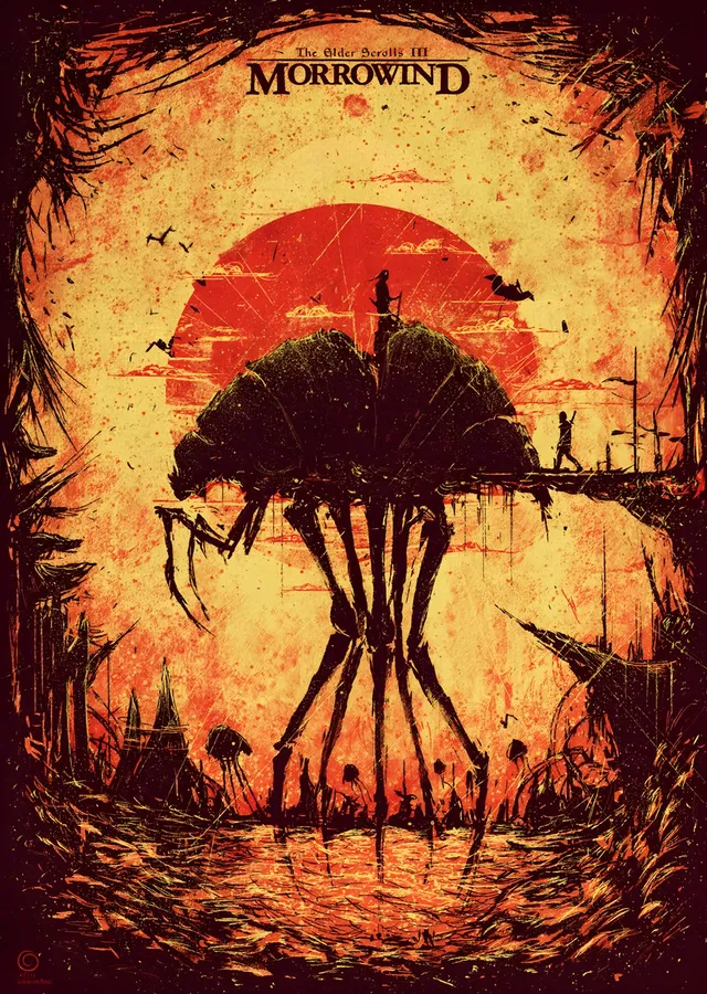 Morrowind Kızıl Güneş metal tablo