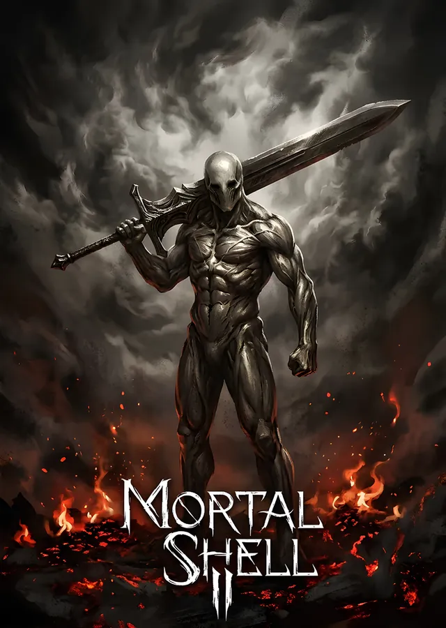 Mortal Shell II: Alevlerde Dev Savaşçı metal tablo
