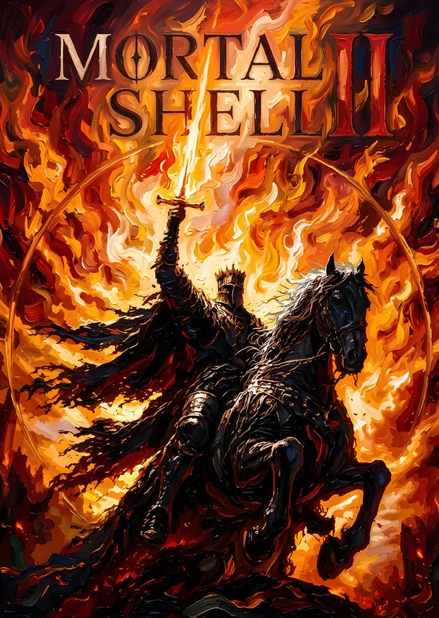Mortal Shell II: Ateş Halkasında Atlı Savaşçı metal tablo