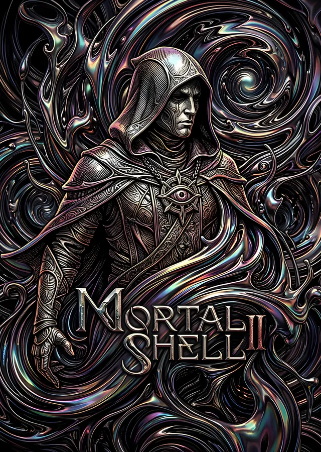 Mortal Shell II: Gümüş Oymalı Zırhlı Figür metal tablo