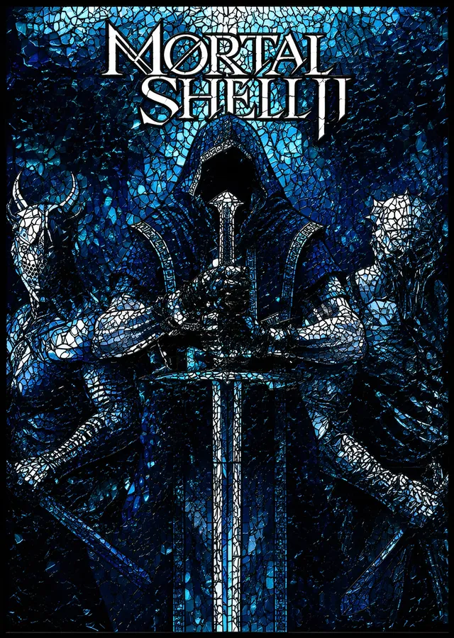 Mortal Shell II: Mavi Vitray Savaşçı metal tablo