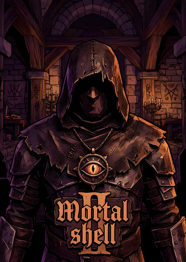 Mortal Shell II: Taş Nişte Kapüşonlu Figür metal tablo