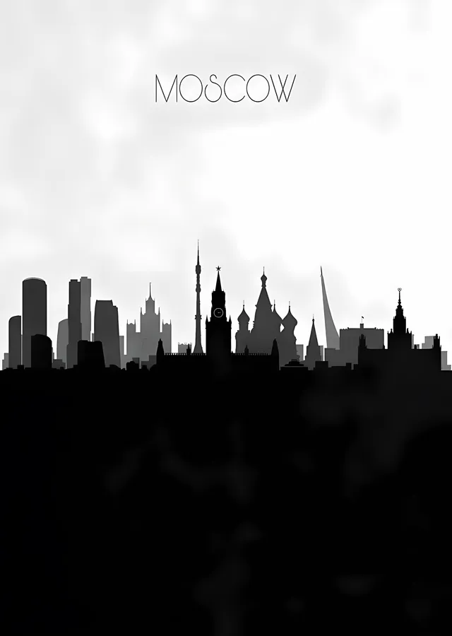 Moskova Silueti metal tablo