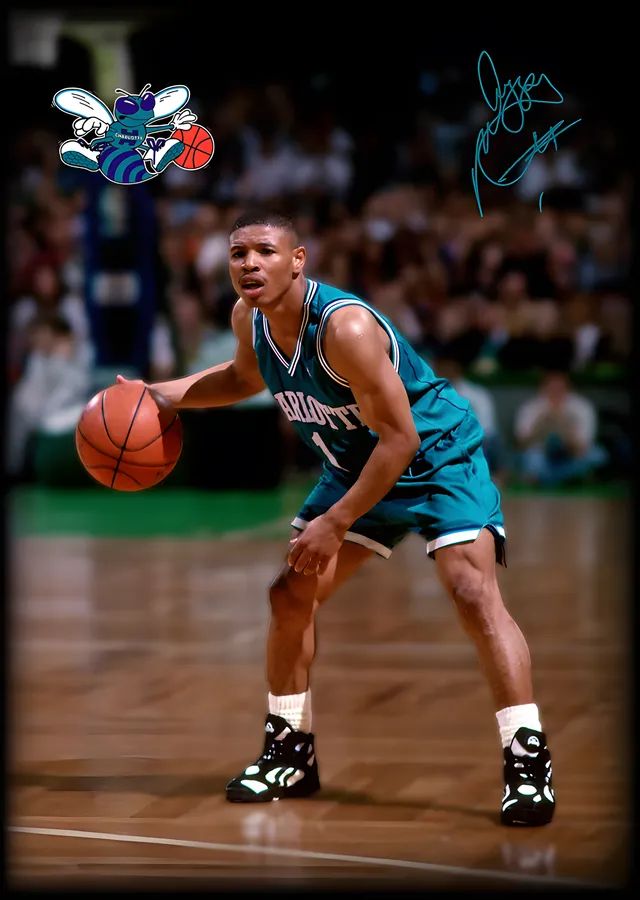 Muggsy Bogues - Charlotte Hornets metal tablo