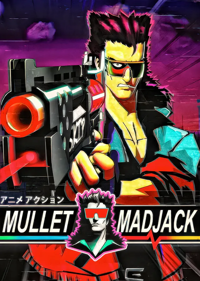 Mullet Madjack: Neon Zeminde Silahlı Kahraman metal tablo