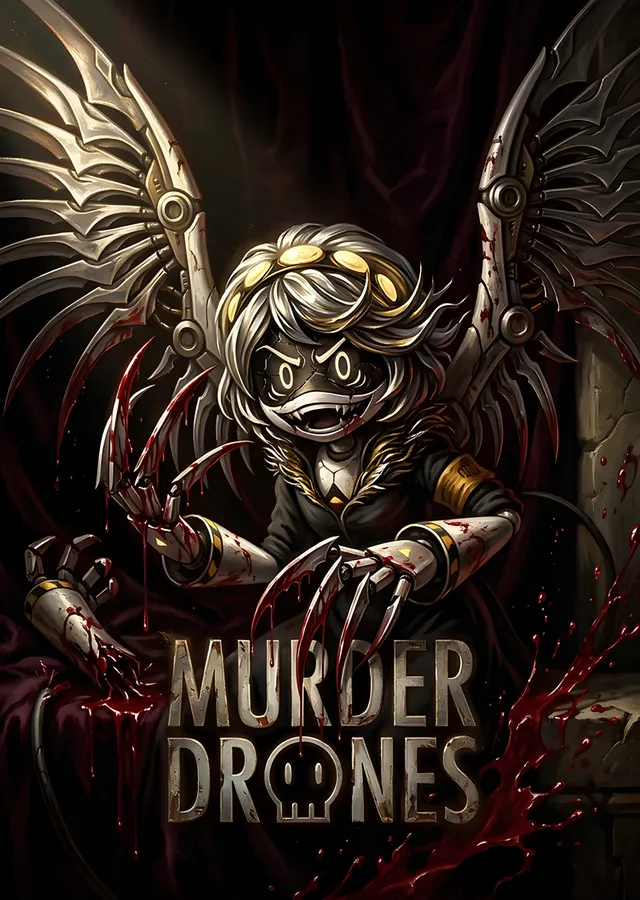 Murder Drones: Altın Kanatlı Melek Drone metal tablo