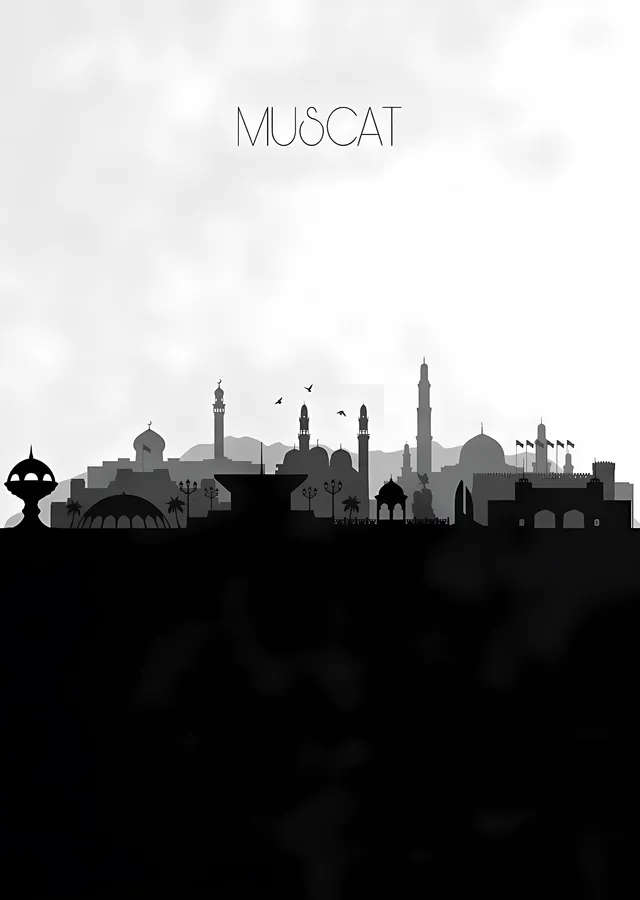 Maskat Silueti metal tablo
