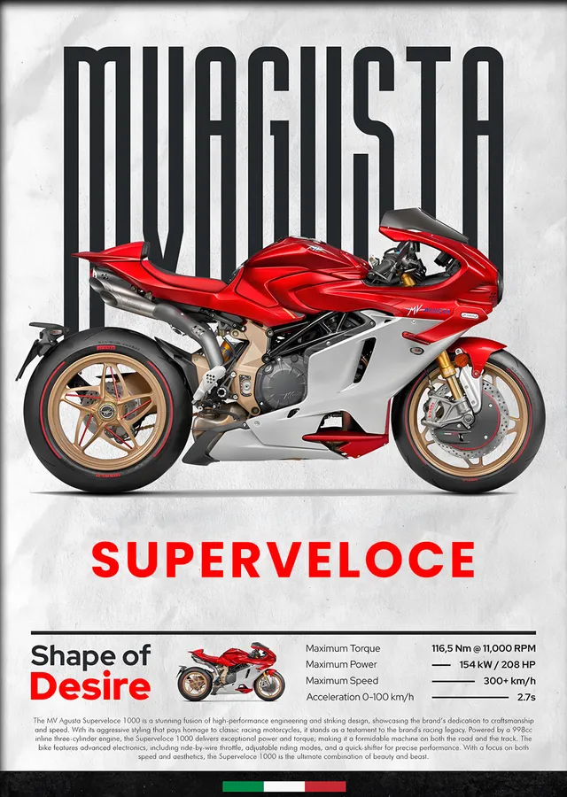MV Agusta Superveloce metal tablo
