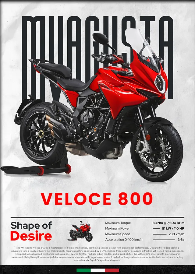 MV Agusta Veloce 800 metal tablo
