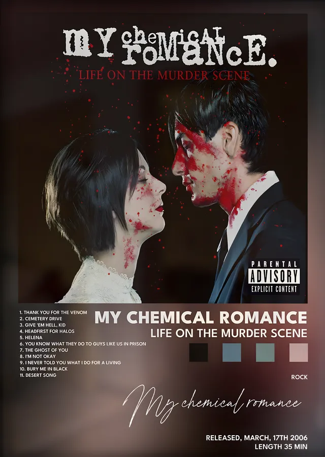My Chemical Romance: Life on the Murder Scene metal tablo