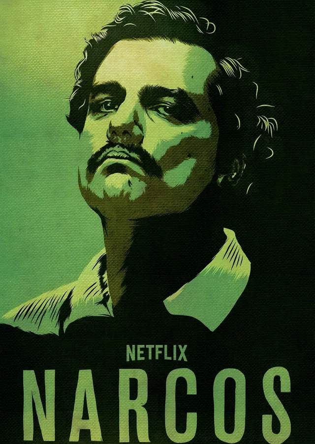 Narcos - Yeşil Duotone metal tablo