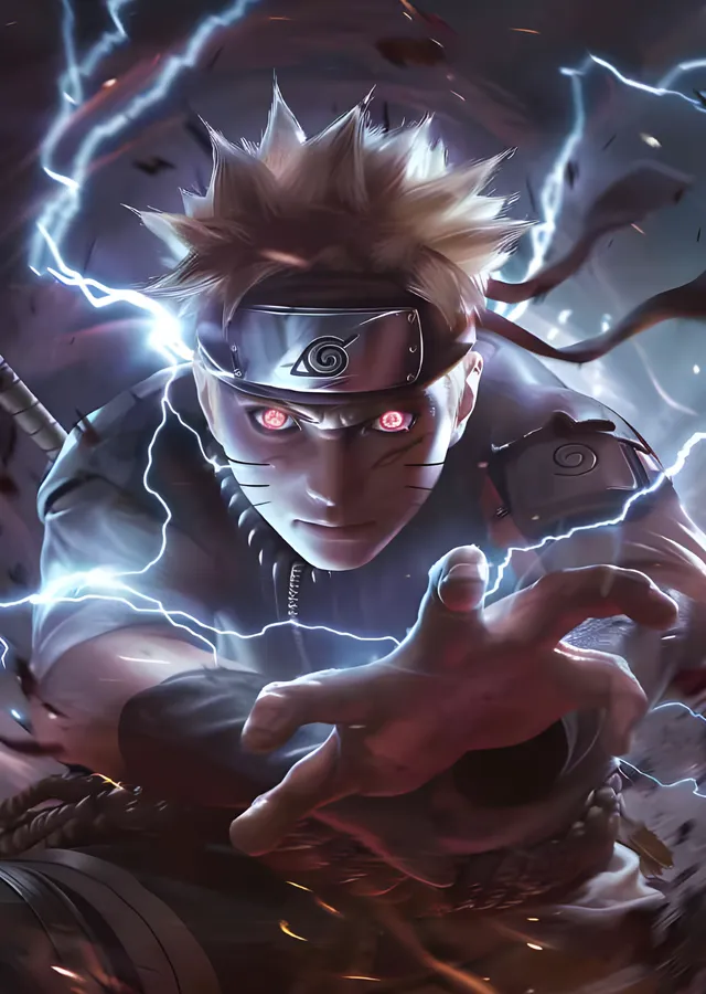 Naruto - Mavi Şimşekli Savaş Modu metal tablo