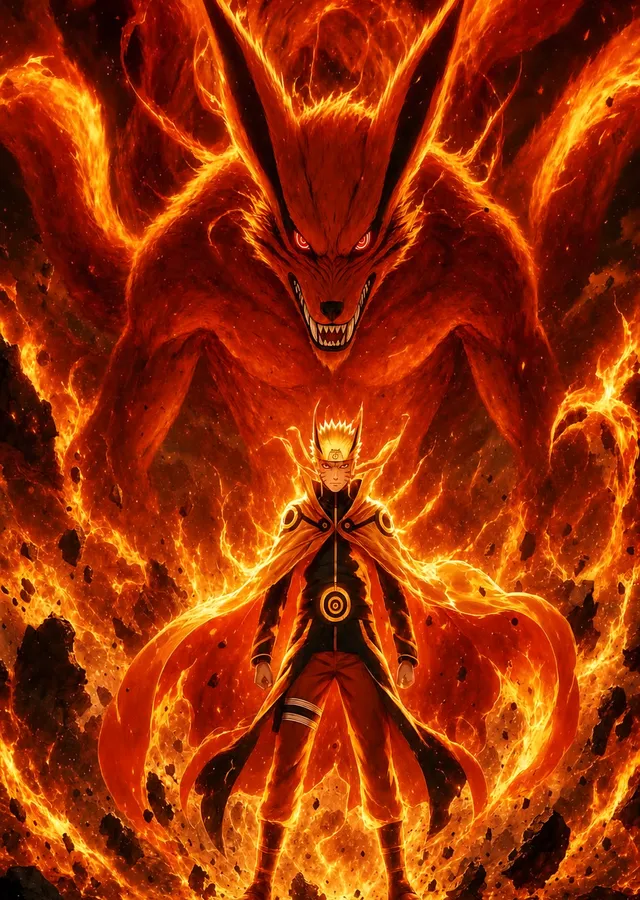 Naruto - Kurama'nın Alevleri metal tablo